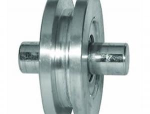 Roldana canal quadrado com eixo e rolamento