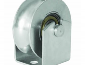 Roldana com suporte e tubo galvanizado